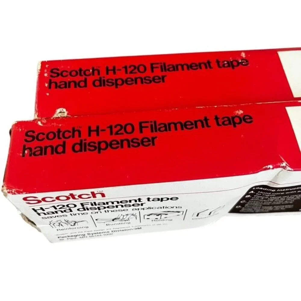 3M Scotch H-120 Filament Tape Hand Dispensers Set of 2 Boxed